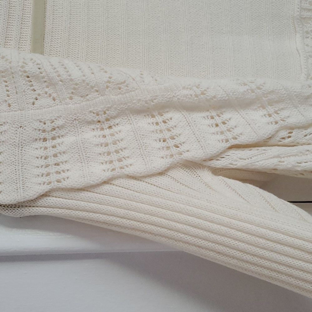 Kenar Cream Crochet Ruffle Cardigan - Picture 3 of 9